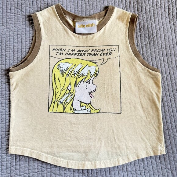 Billie Eilish Tops - Billie Eilish " Get Away From Me" Ringer Tank Size Large ORGANIC Cotton MErCh